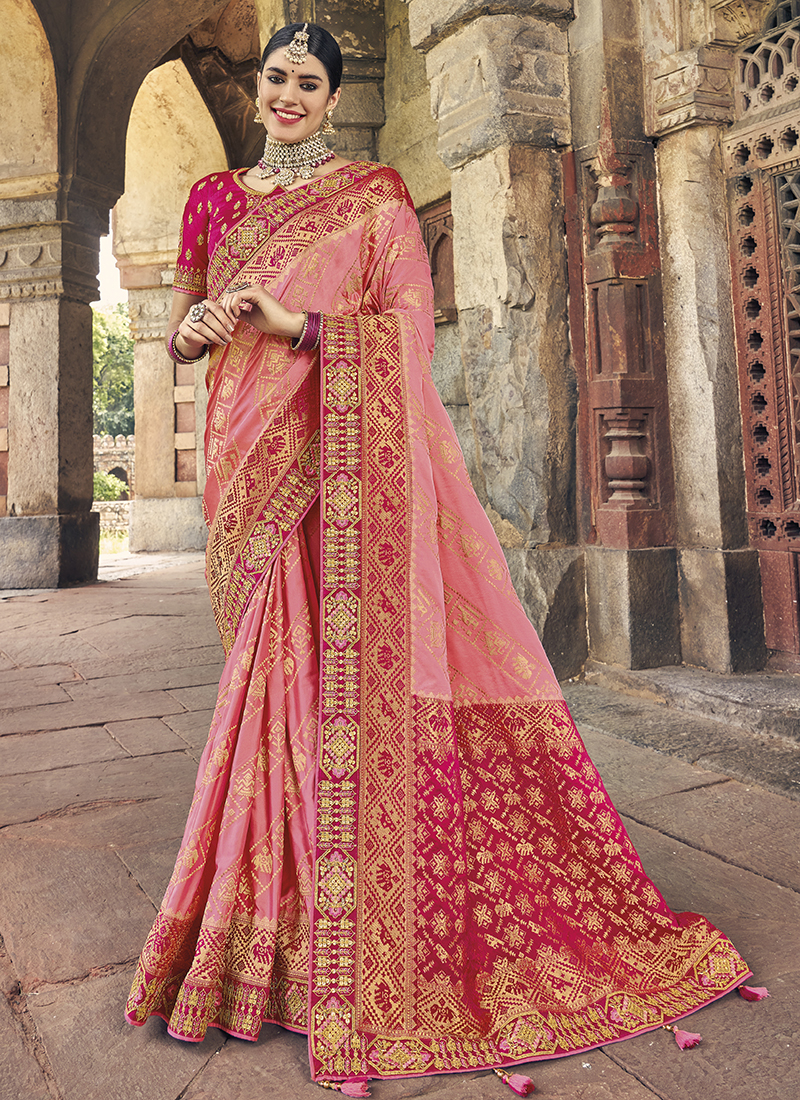 Wedding silk saree deals with price